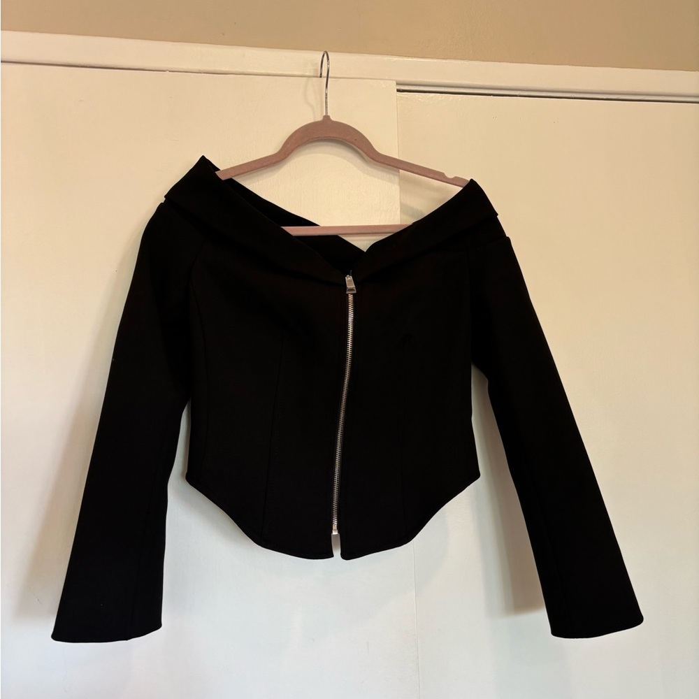 Zara Black Off-Shoulder Top